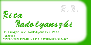 rita nadolyanszki business card